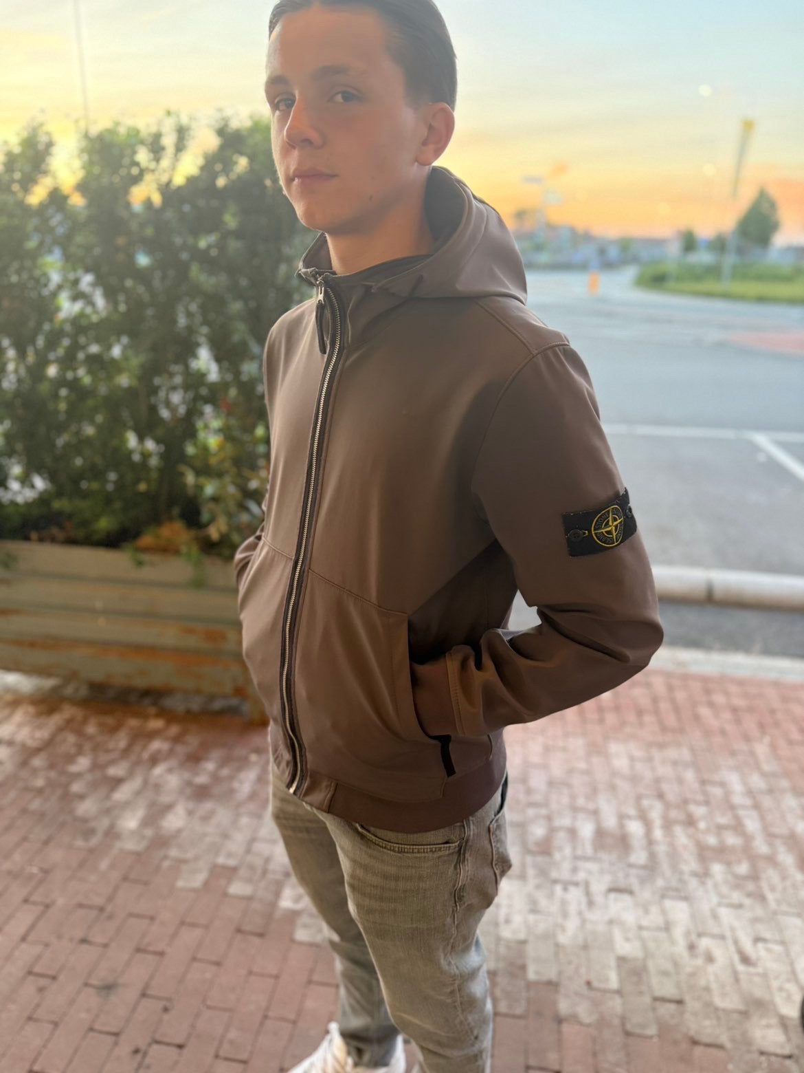 Stone island jas (L), Kleding | Heren, Ophalen of Verzenden, Zo goed als nieuw, Maat 52/54 (L), Grijs