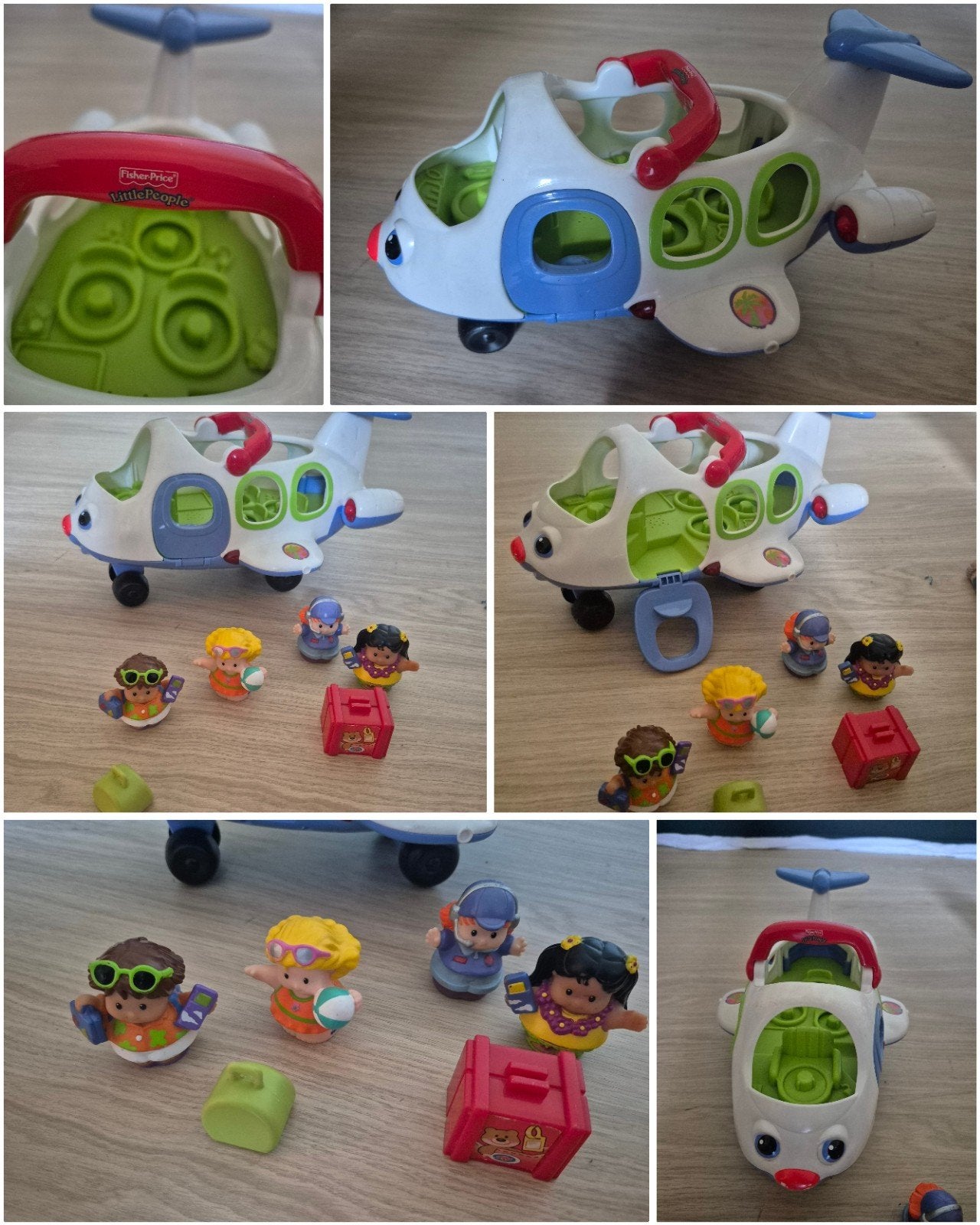 Fisher-Price Little People Vliegtuig met figuren, Kinderen en Baby's, Ophalen, Gebruikt, Auto of Voertuig, Met geluid