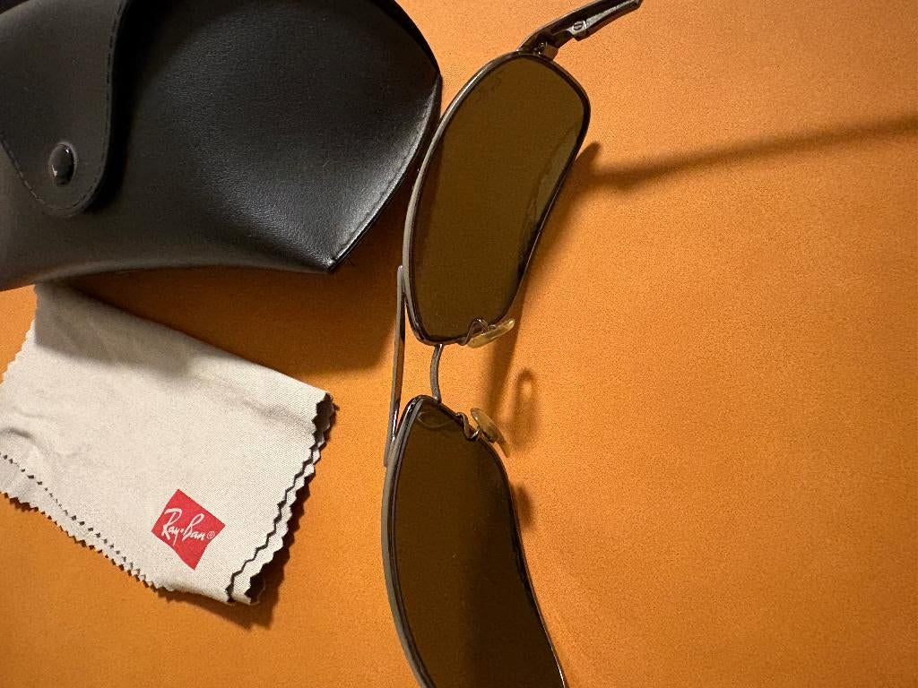 Originele Ray-Ban RB3343 Warrior – Gunmetal – Complete Set, Ophalen, Zonnebril, Zwart, Zo goed als nieuw
