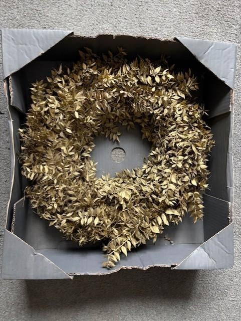 krans goud Ruscus 45 cm nieuw in doos, Huis en Inrichting, Woonaccessoires | Kransen, Ophalen of Verzenden, Nieuw