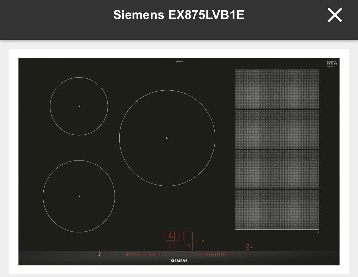 Siemens EX875LVB1E Inductiekookplaat - FlexInductie, Ophalen, Zo goed als nieuw, Inbouw, Inductie