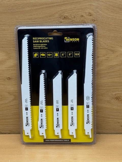 Reciprozaagbladen set hout en metaal 10 dlg., Eddiys, Espel, 70 mm of meer, Nieuw