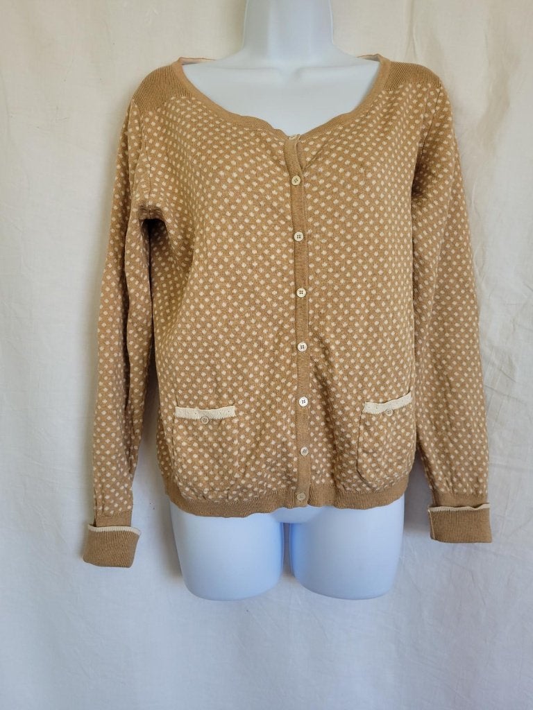 Grappig beige vest witte stippen 100% katoen mt M The Barn, Maat 38/40 (M), ., Beige, Ophalen of Verzenden