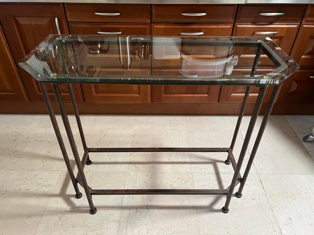 Sidetable, 100 tot 150 cm, Ophalen of Verzenden, Zo goed als nieuw, Metaal