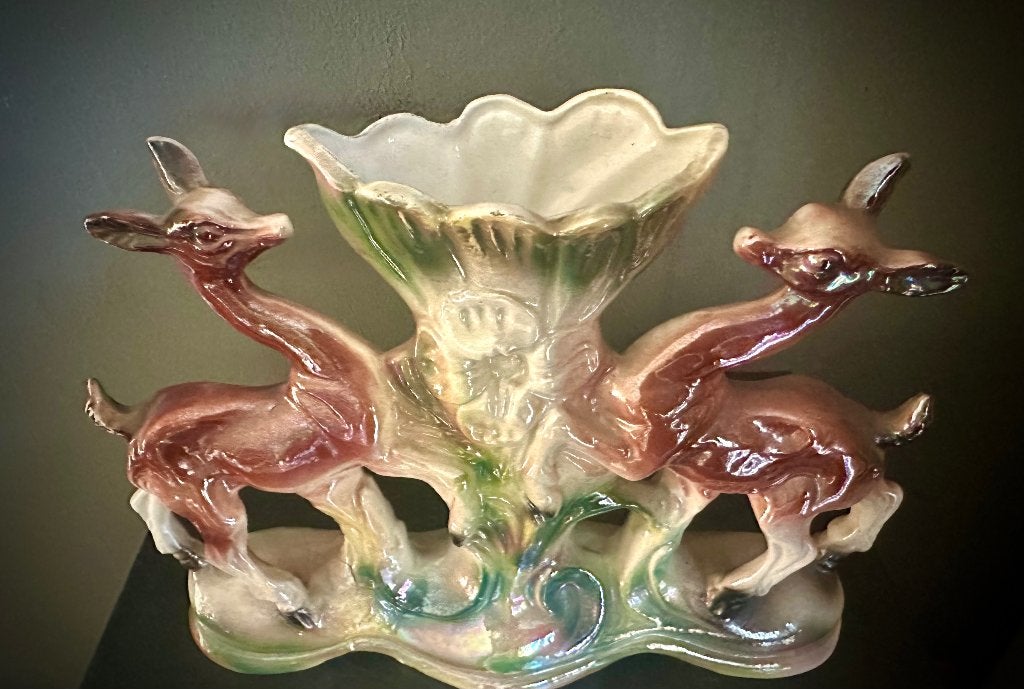 Brocante vaas Vintage Made in Italy herten hert aardewerk, Antiek en Kunst, Verzenden