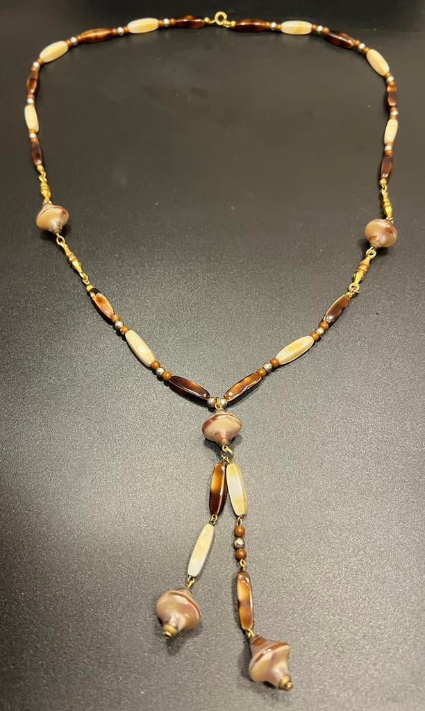 Prachtige vintage ketting met  bijzonder mooie  agaat kralen, Sieraden, Tassen en Uiterlijk, Antieke sieraden, Ophalen of Verzenden