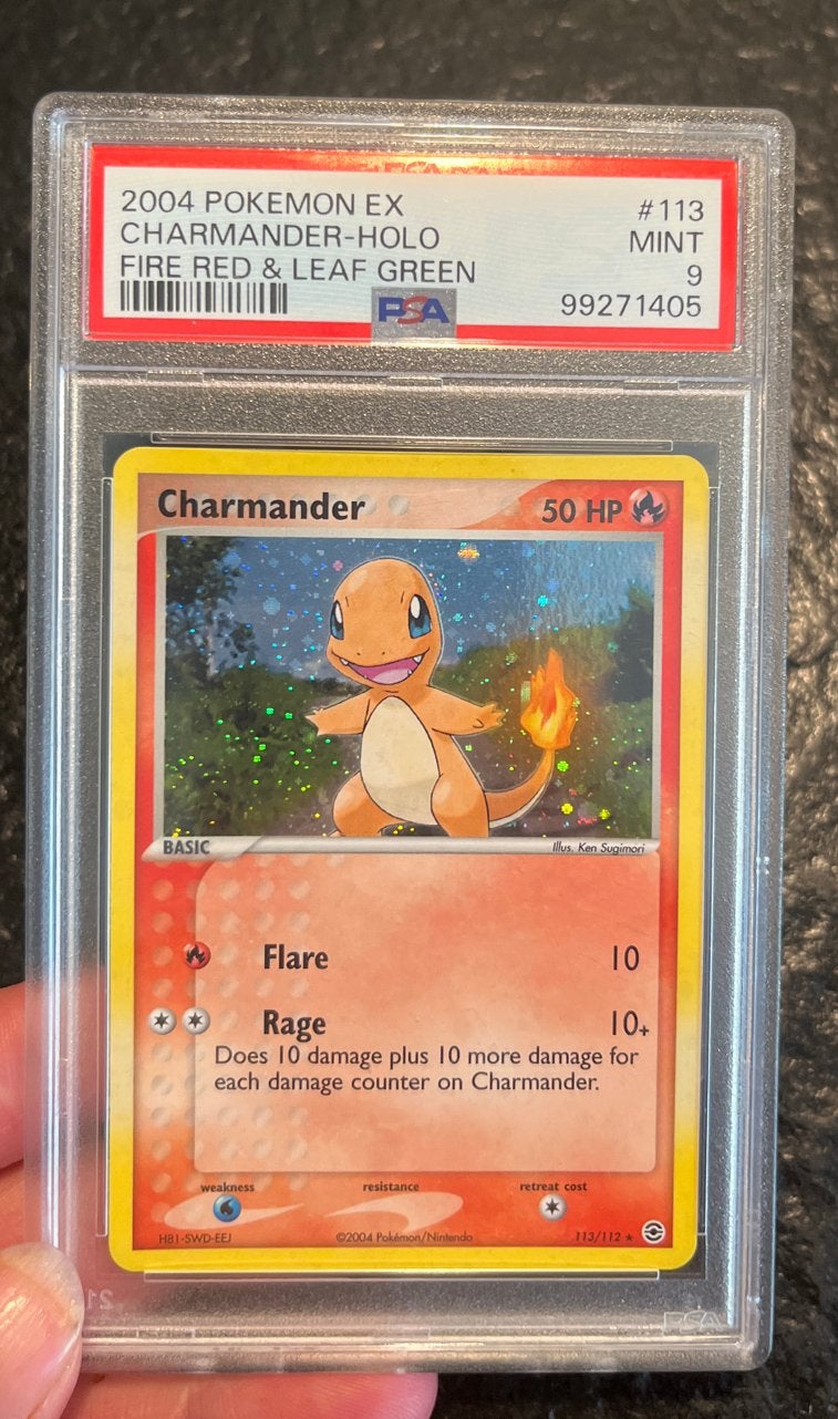 Charmander 113/112 PSA 9 - Holo Pokémon Kaart, Ophalen of Verzenden, Zo goed als nieuw, Losse kaart, Foil