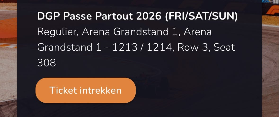 Dutch Grand Prix - Zandvoort Passe Partout, Eén persoon
