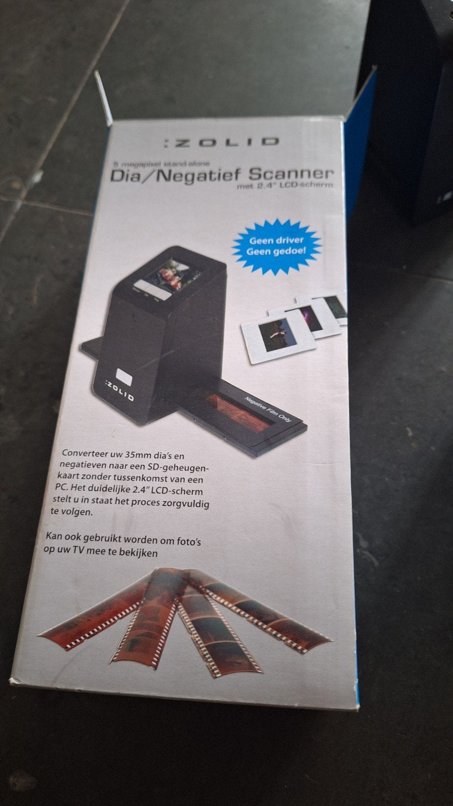 ZOLID Dia/Negatief Scanner 5MP met 2.4" LCD-scherm, Ophalen of Verzenden, Gebruikt, Diascanner, ZOLID