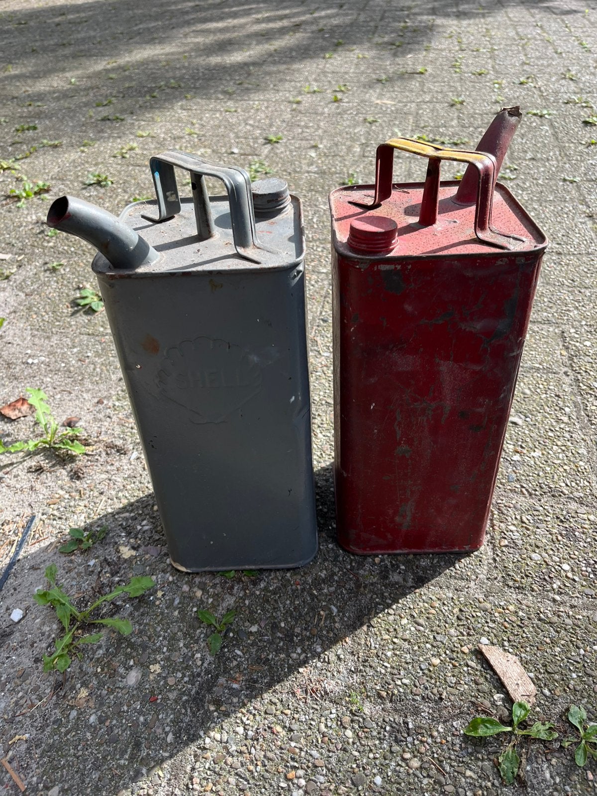 Twee shell petroleum bussen 1956, Ophalen of Verzenden