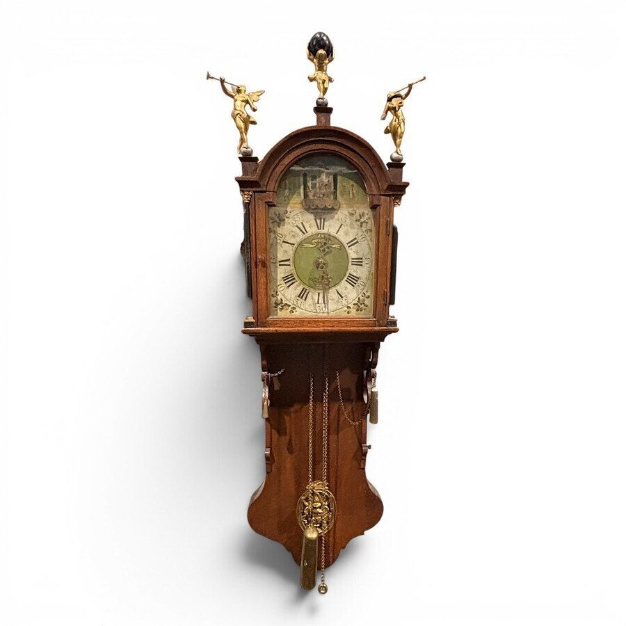 19e eeuwse Friese staartklok met ruitermechaniek, Antiek en Kunst, Antiek | Klokken, Ophalen of Verzenden