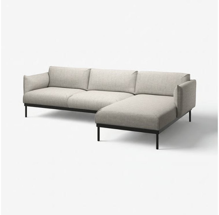IKEA ÄPPLARYD 3-zitsbank met chaise longue – lichtgrijs, Ophalen, 250 tot 300 cm, Hoekbank, Driepersoons