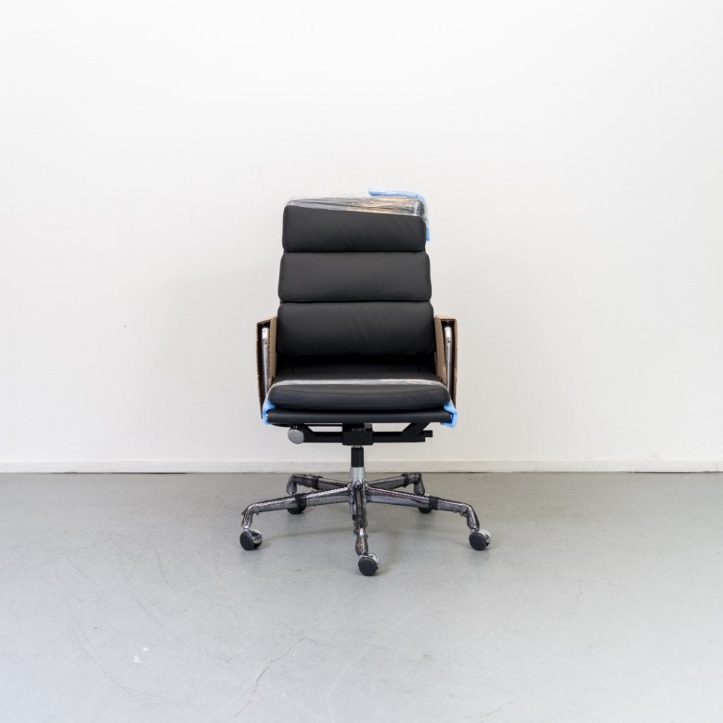 3x Vitra Eames EA 219 Bureaustoel Softpad Zwart - Chroom, Huis en Inrichting, Bureaustoelen, Niet ingevuld, Zwart, Niet ingevuld