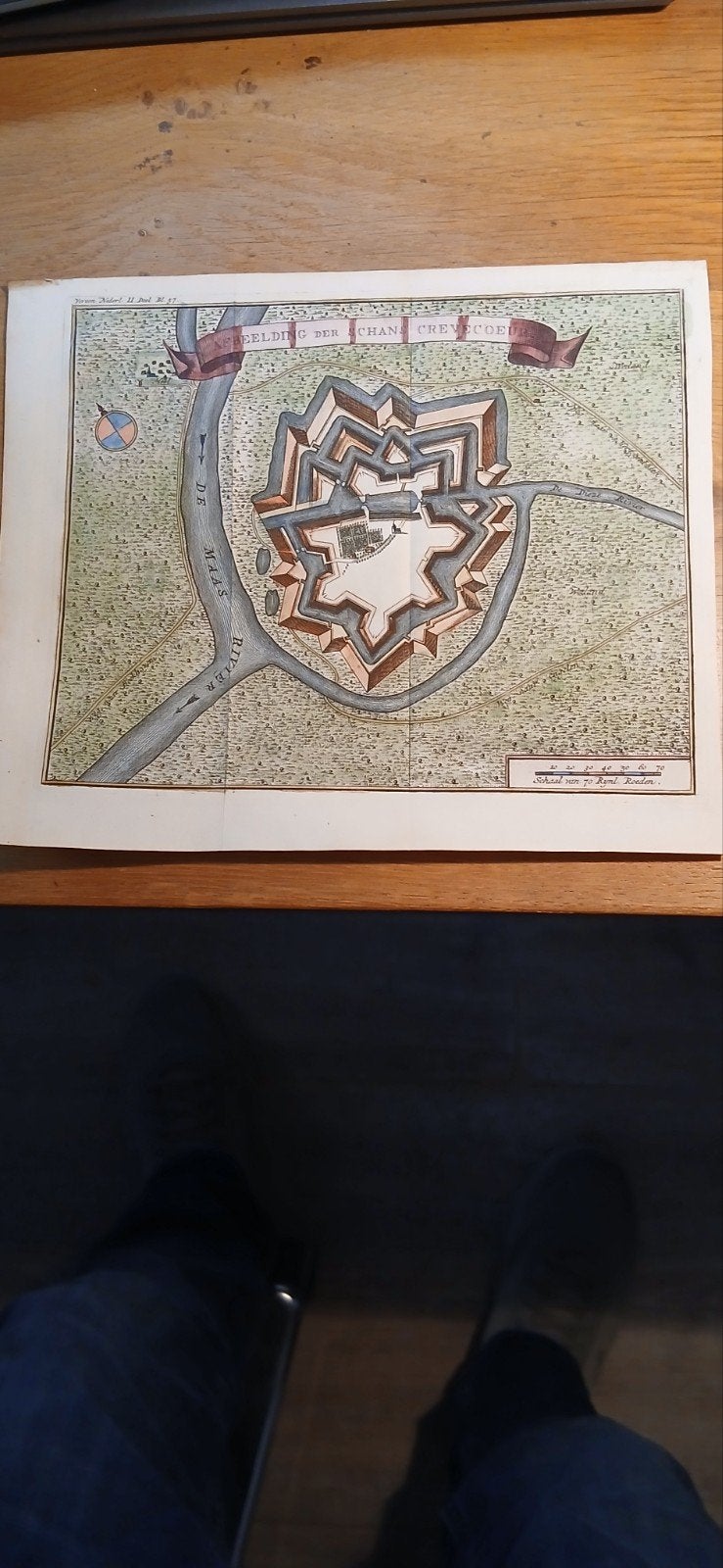 Antieke kaart van de Schans Crevecoeur  bij  den bosch, Voor 1800, Landkaart, Nederland, Ophalen