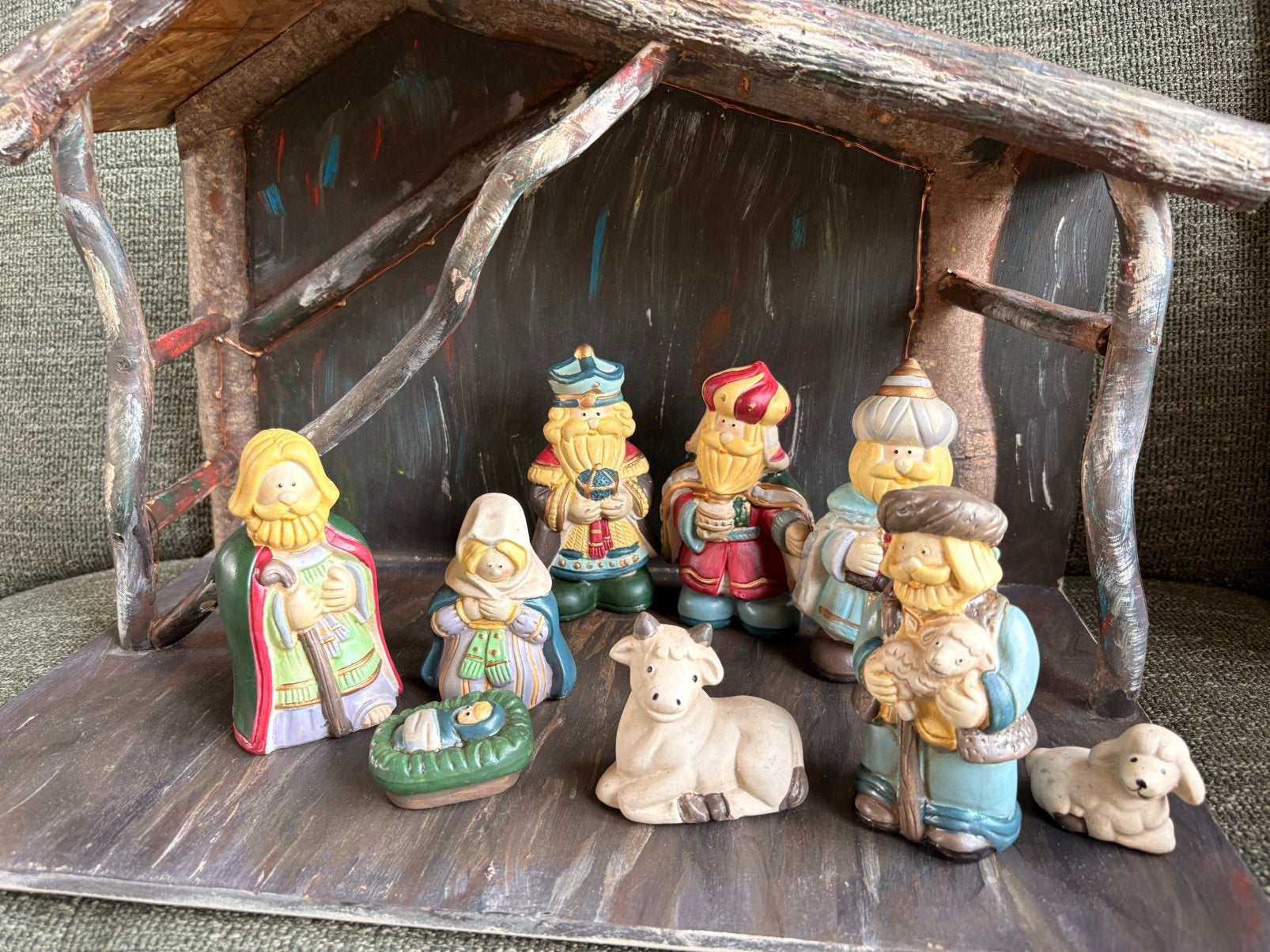 Kerstgroep / kerststal figuren / kerststal beeldjes (set 1), Ophalen of Verzenden, Gebruikt