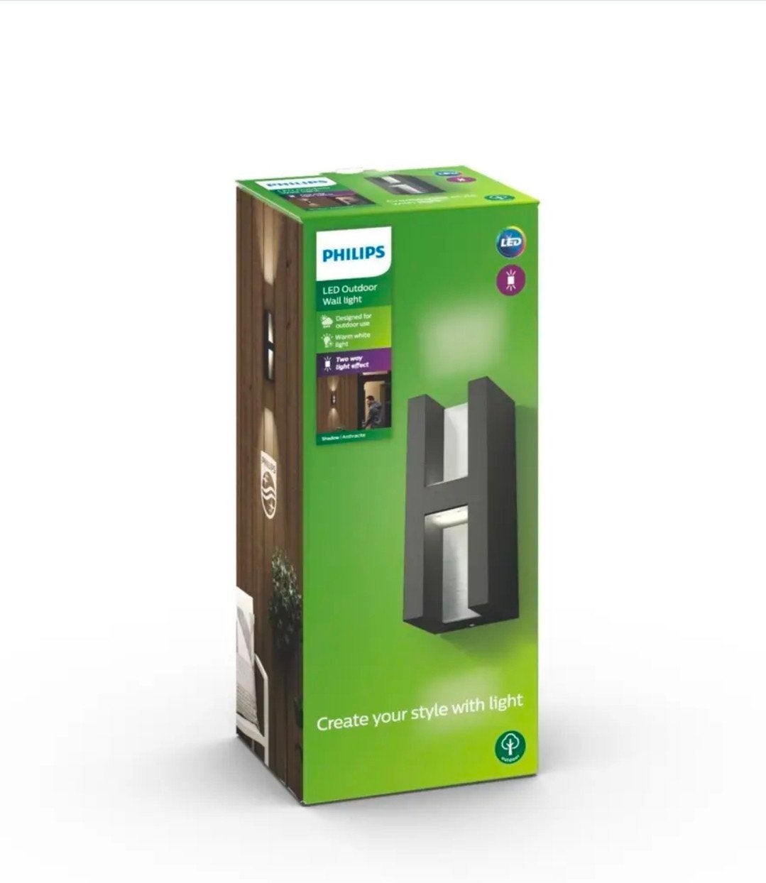 Philips Shadow LED wandlamp 2x4,5W grijs - Zo goed als nieuw, High Tech Campus 45, 5656 AE Eindhoven, Nederland, Philips, Info@philips.com