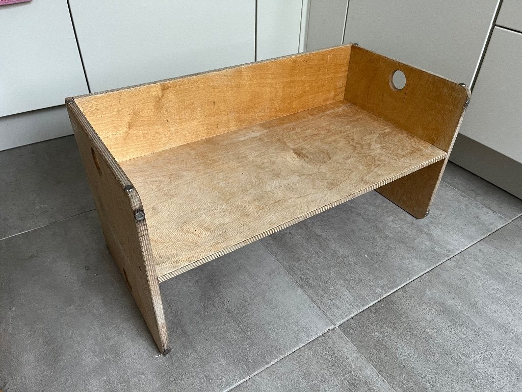 Kubus-bankje van hout (opknappertje), Kinderen en Baby's, Kinderstoelen, Ophalen, Gebruikt, Overige typen