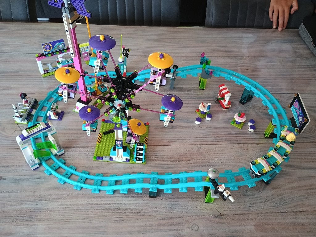 Lego Friends Achtbaan 41130 met doos - bijna compleet, Gebruikt, Lego, Friends, Ophalen of Verzenden