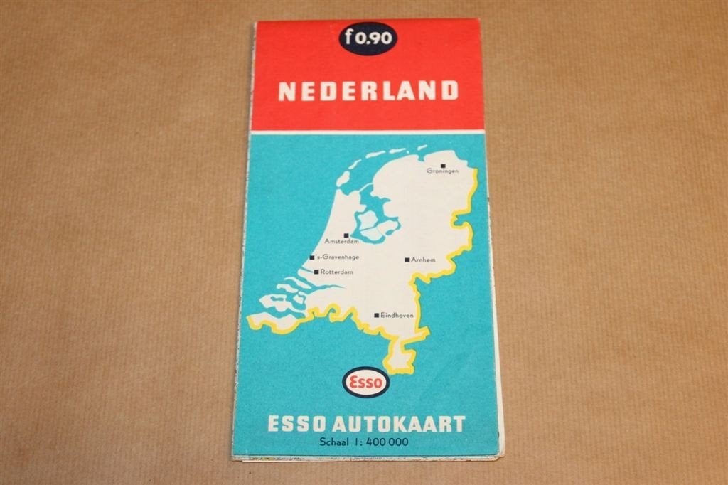 Esso Autokaart - Nederland - Circa 1960, Ophalen of Verzenden, 1800 tot 2000, Nederland, Landkaart