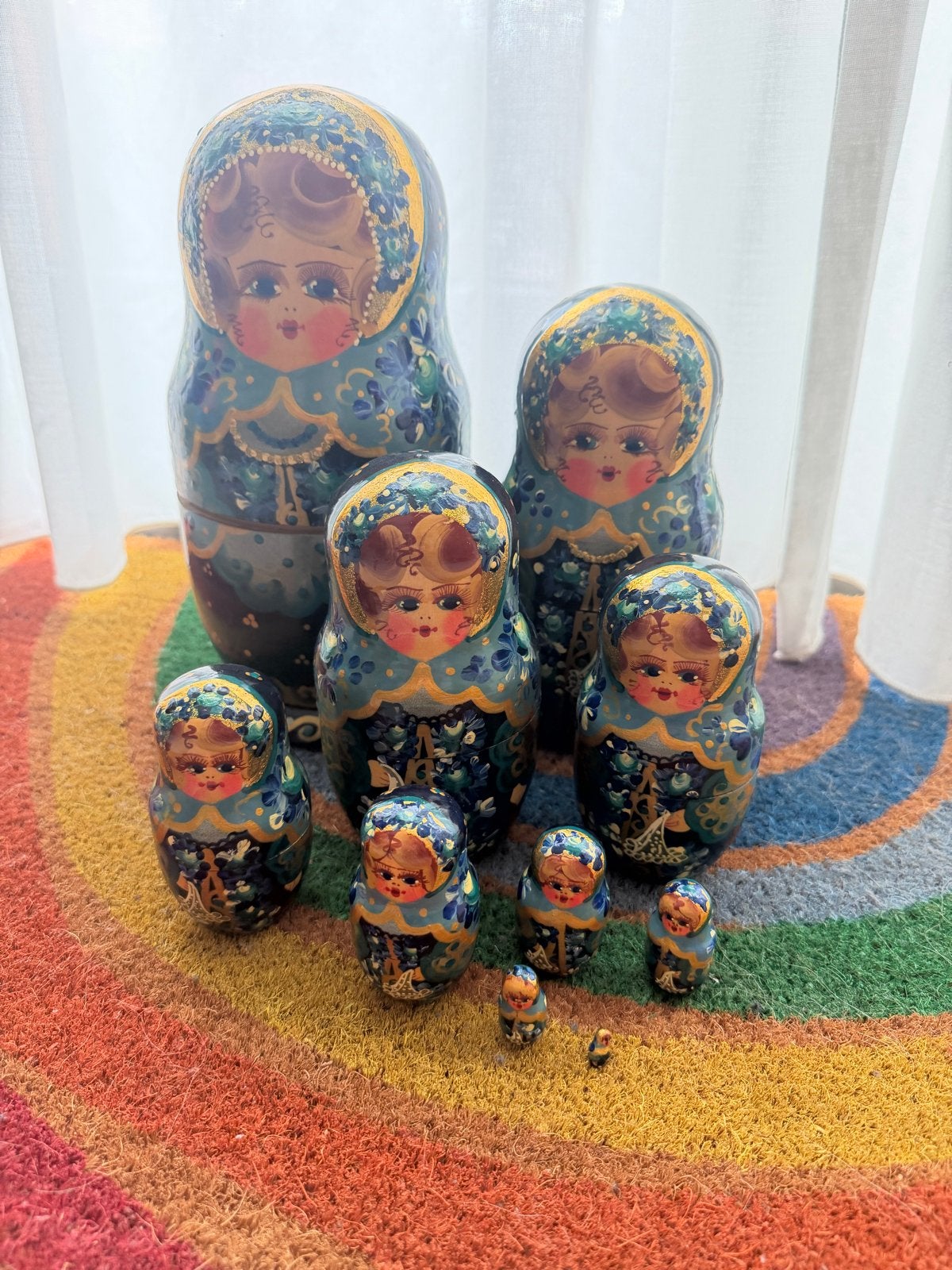 Set van 10 Matroesjka poppetjes - 28,5 cm hoog, Ophalen of Verzenden, Zo goed als nieuw