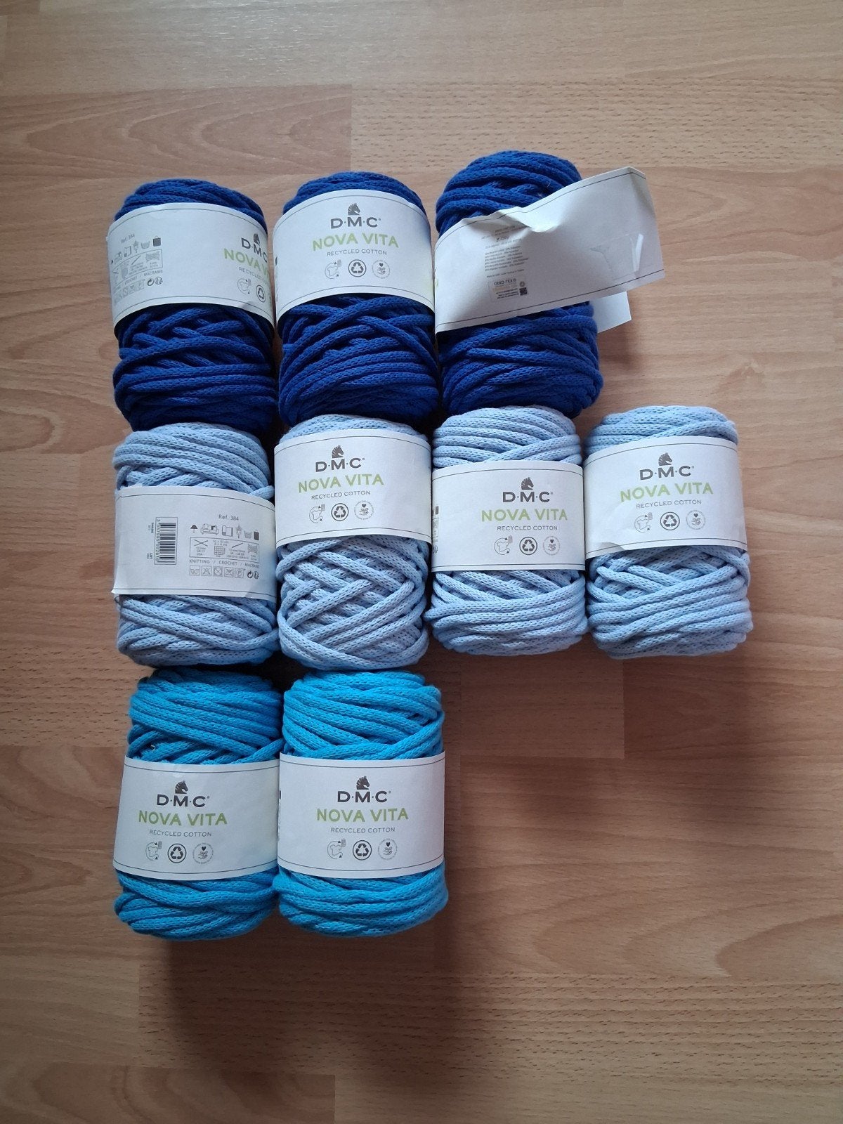 DMC Nova Vita gerecycled katoen garen - diverse blauwtinten, Ophalen of Verzenden, Nieuw, Garen of Naald(en)