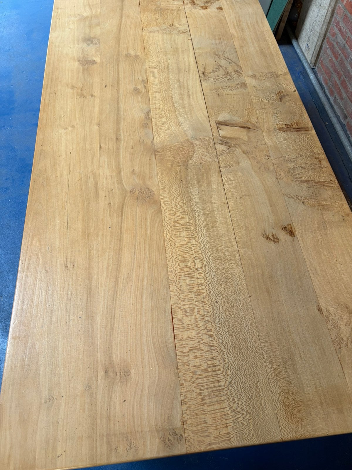 Handgemaakte tafel eettafel van Plataan hout 190x90, Ophalen, 200 cm of meer, 50 tot 100 cm, Zo goed als nieuw