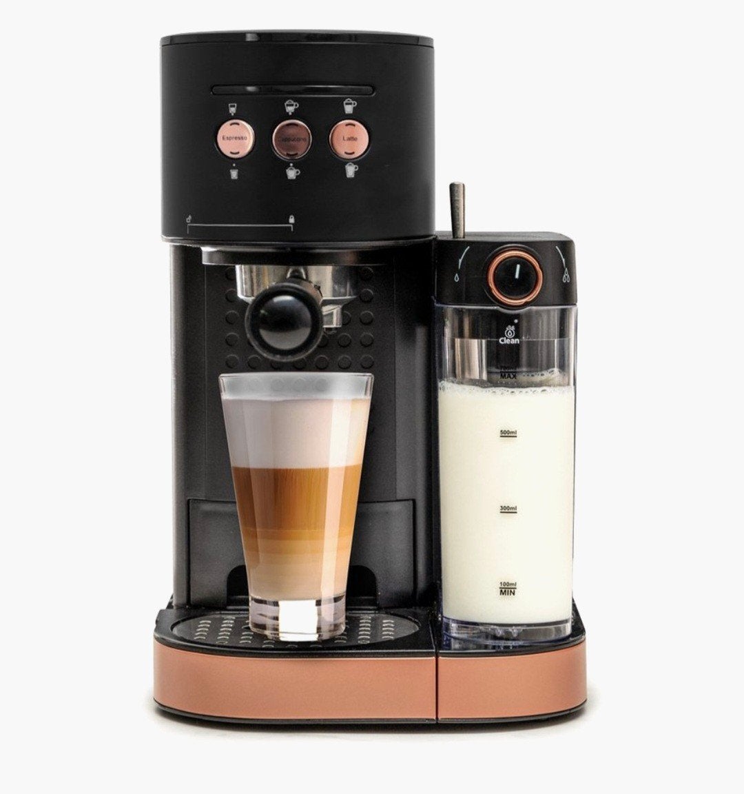 BluMill Espressomachine met Melkopschuimer - Zwart/Koper, Ophalen, Espresso apparaat, 10 kopjes of meer, Nieuw