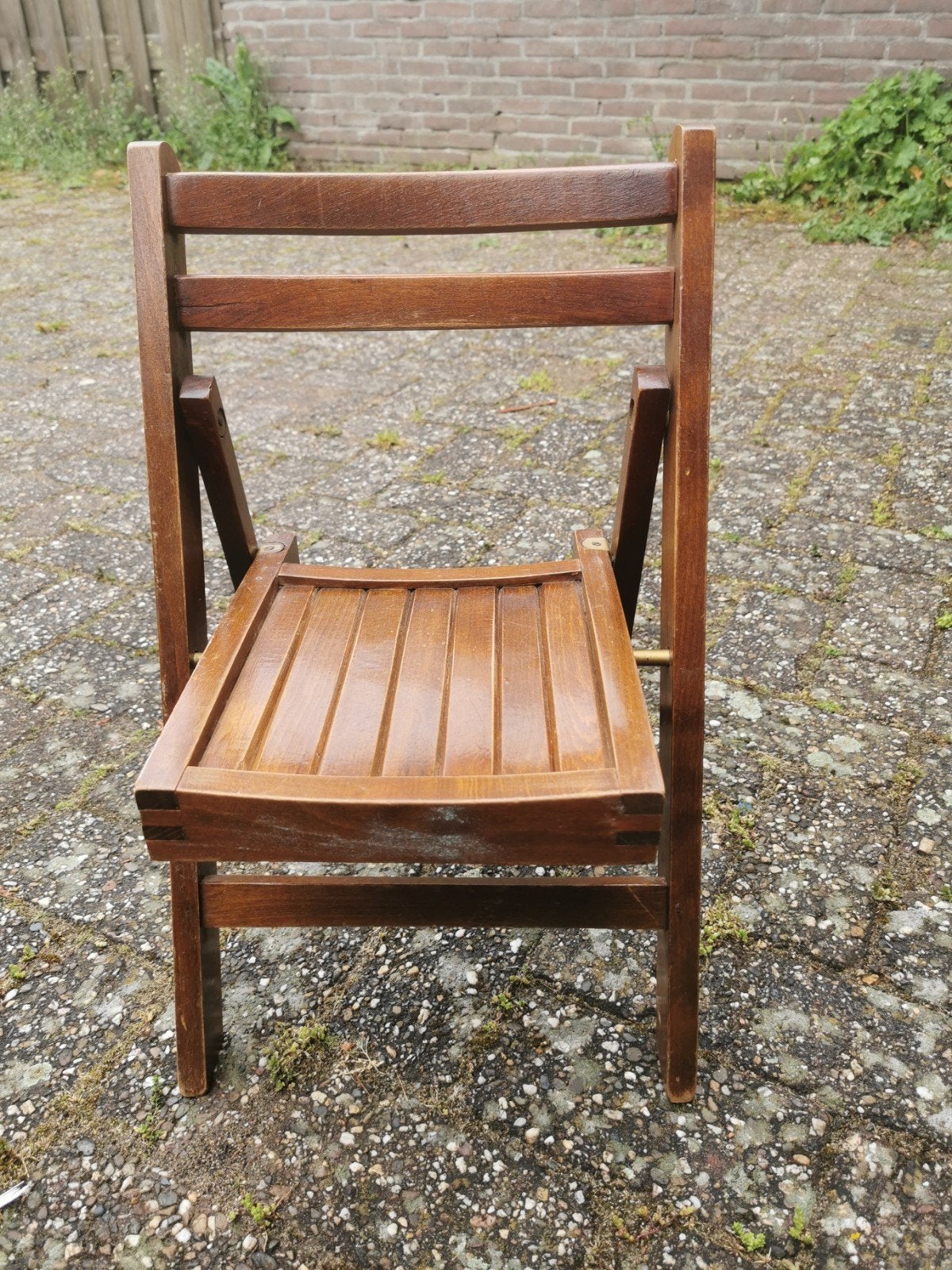 Houten klapstoel voor kinderen - Vintage en compact, Ophalen, Gebruikt, Bruin, Vintage, Klassiek