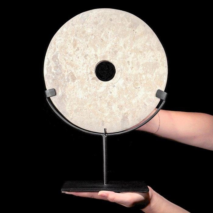 Decoratief ornament - White Marble Disc - Indonesië, Boho, Nieuw, Ophalen of Verzenden, Natuurlijk materiaal