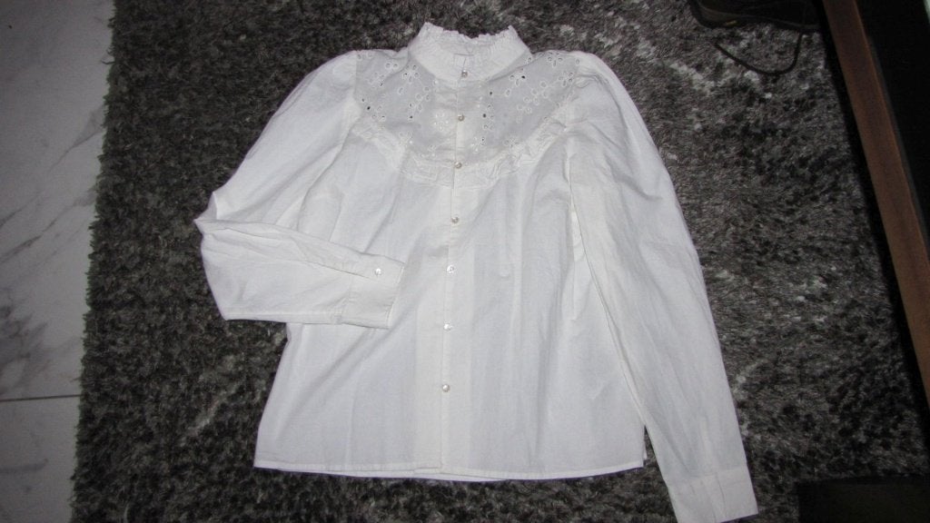 38 ONLY witte broderie blouse, Ophalen of Verzenden, Zo goed als nieuw, Maat 38/40 (M), Wit