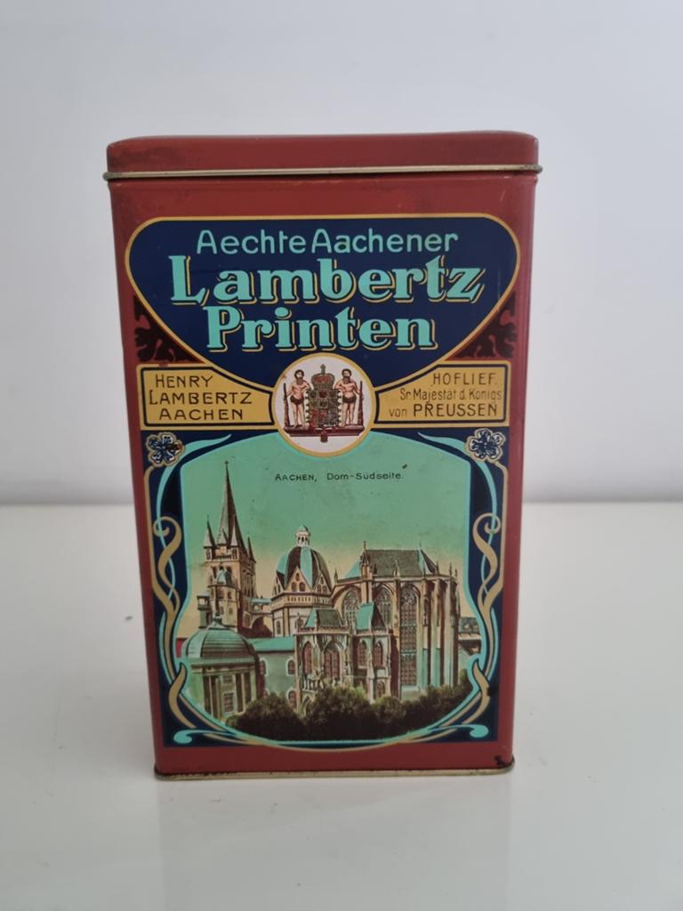 Vintage Lamberts Printen koekblik, Ophalen of Verzenden