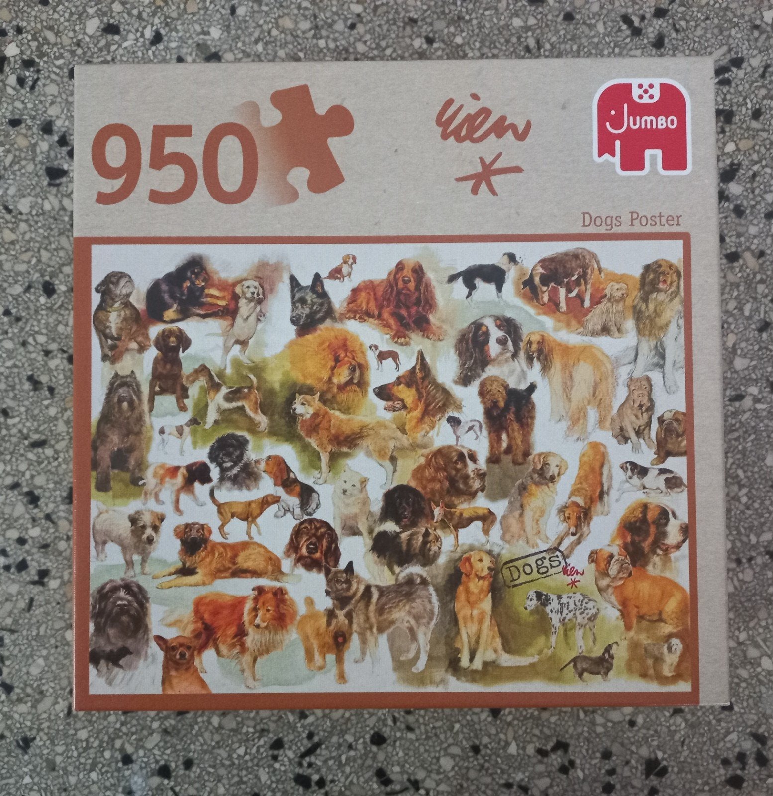 Jumbo Rien Poortvliet Honden Poster Puzzel 950 stukjes, Ophalen of Verzenden, 500 t/m 1500 stukjes, Gebruikt, Legpuzzel