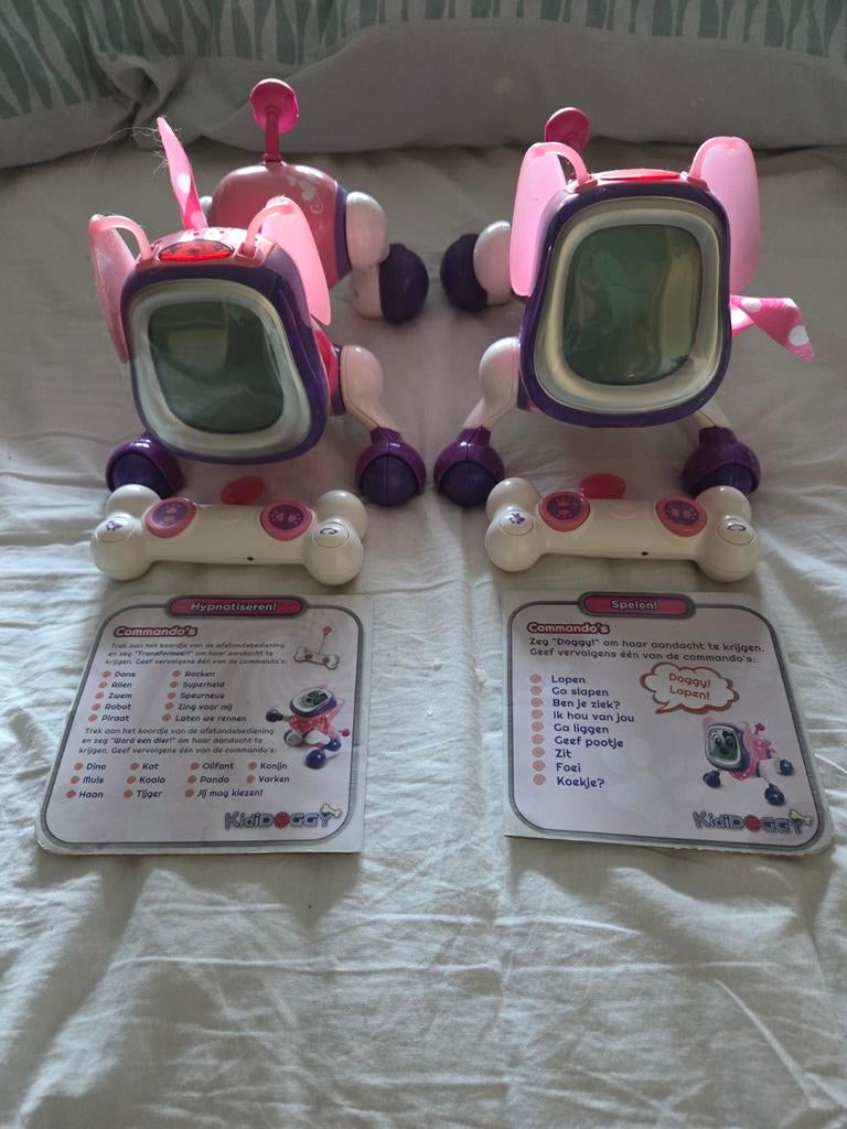 2x Kididoggy interactieve robothondjes roze/paars, Ophalen, Zo goed als nieuw, Jongen of Meisje