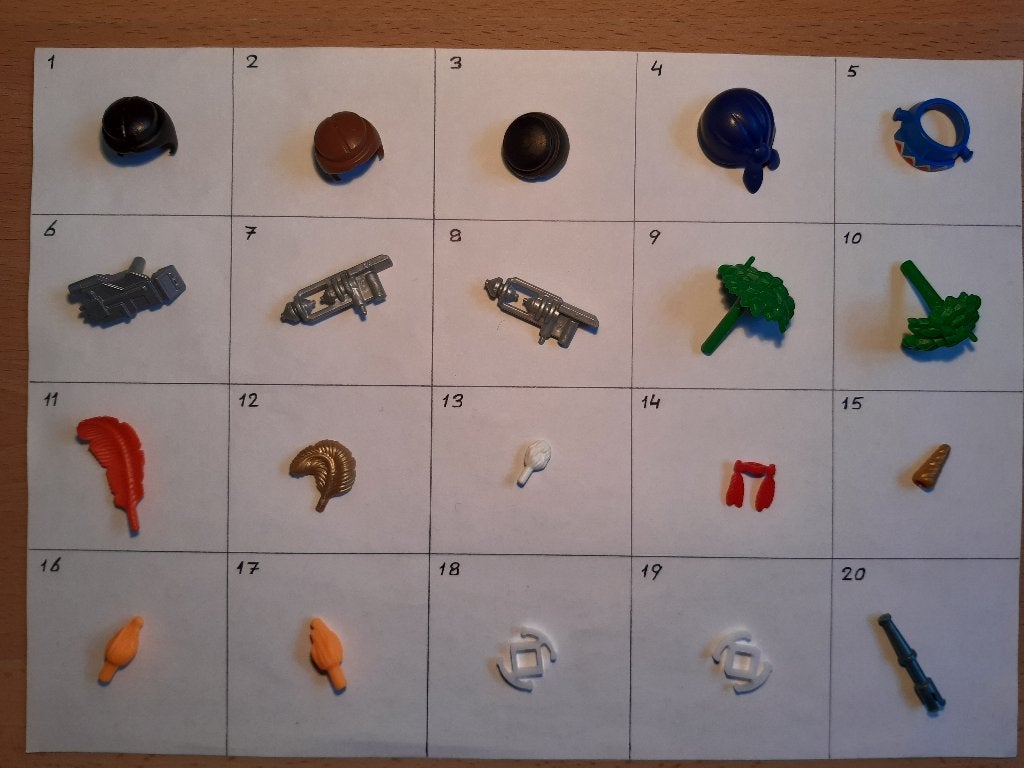 F Playmobil losse onderdelen haar hoofddoek vuurwapen groen., Kinderen en Baby's, Speelgoed | Playmobil, Gebruikt, Losse onderdelen