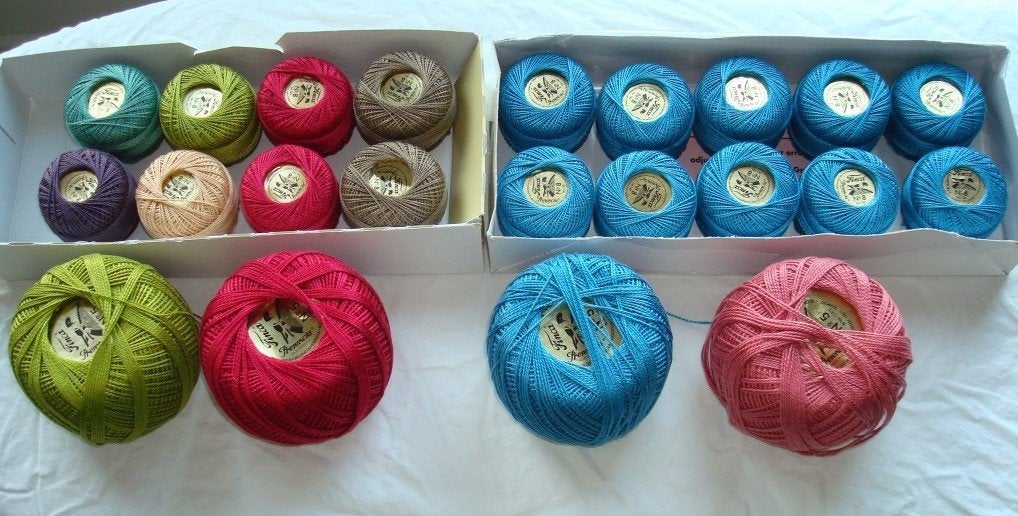 27 bollen handgeverfd Finca perlé garen met stof . 🧵🪡, Verzenden, Nieuw, Handborduren, Borduurgaren of Zijde