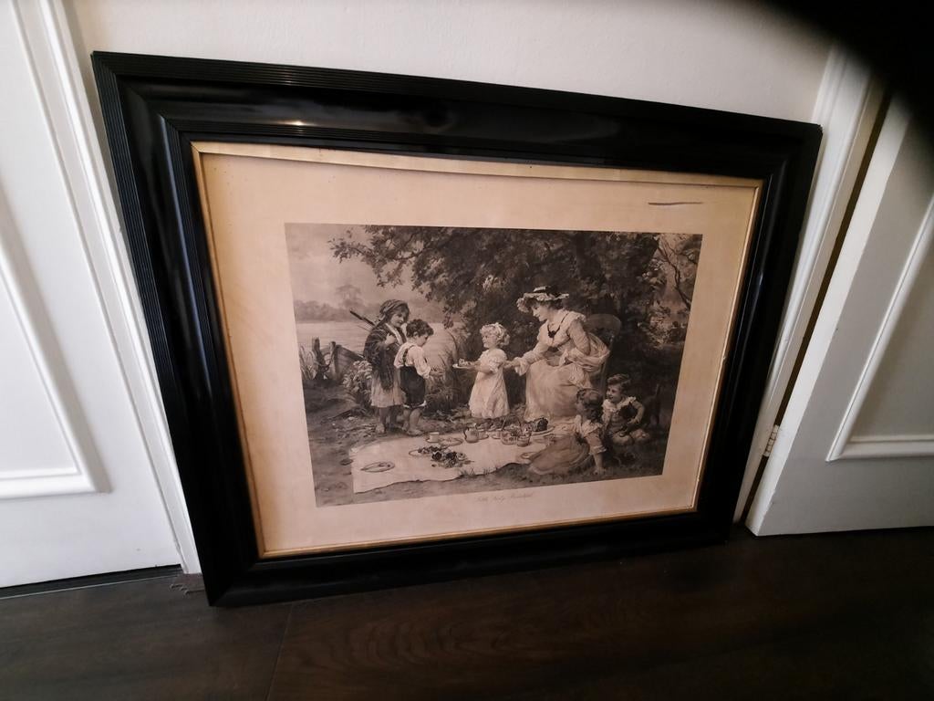 Groot antiek schilderij van Fred Morgan, Antiek en Kunst, Kunst | Schilderijen | Klassiek, Ophalen