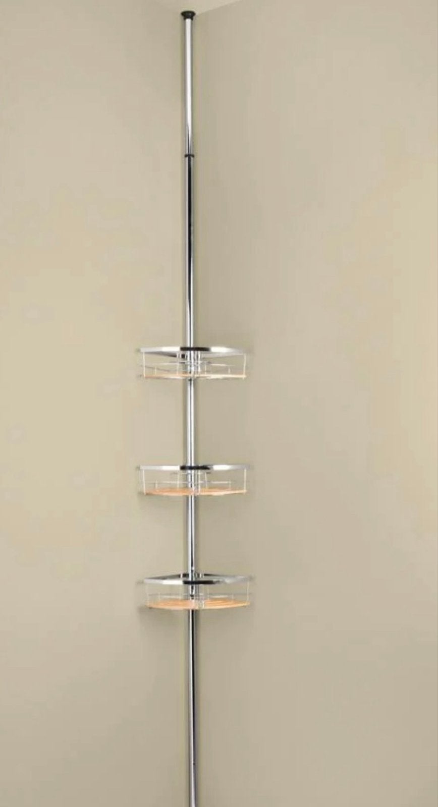 Telescopische doucherek hoekrek met 3 bamboe planken, Huis en Inrichting, Ophalen of Verzenden, Nieuw, Met douche
