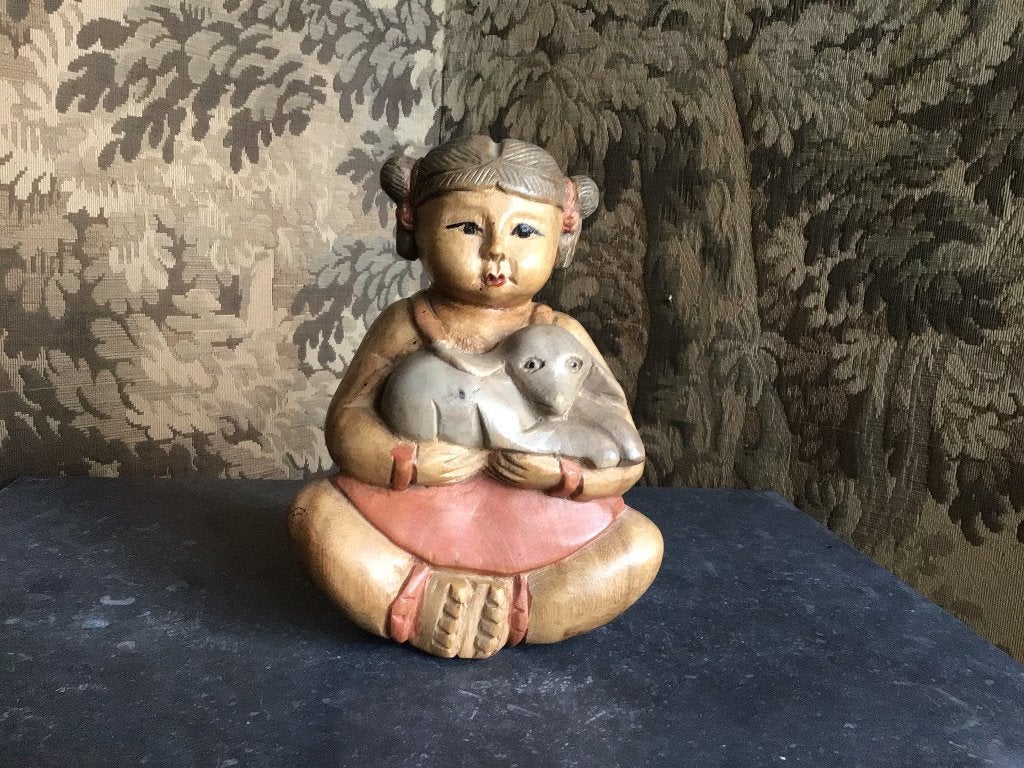 Chinees houten beeldje, Ophalen of Verzenden