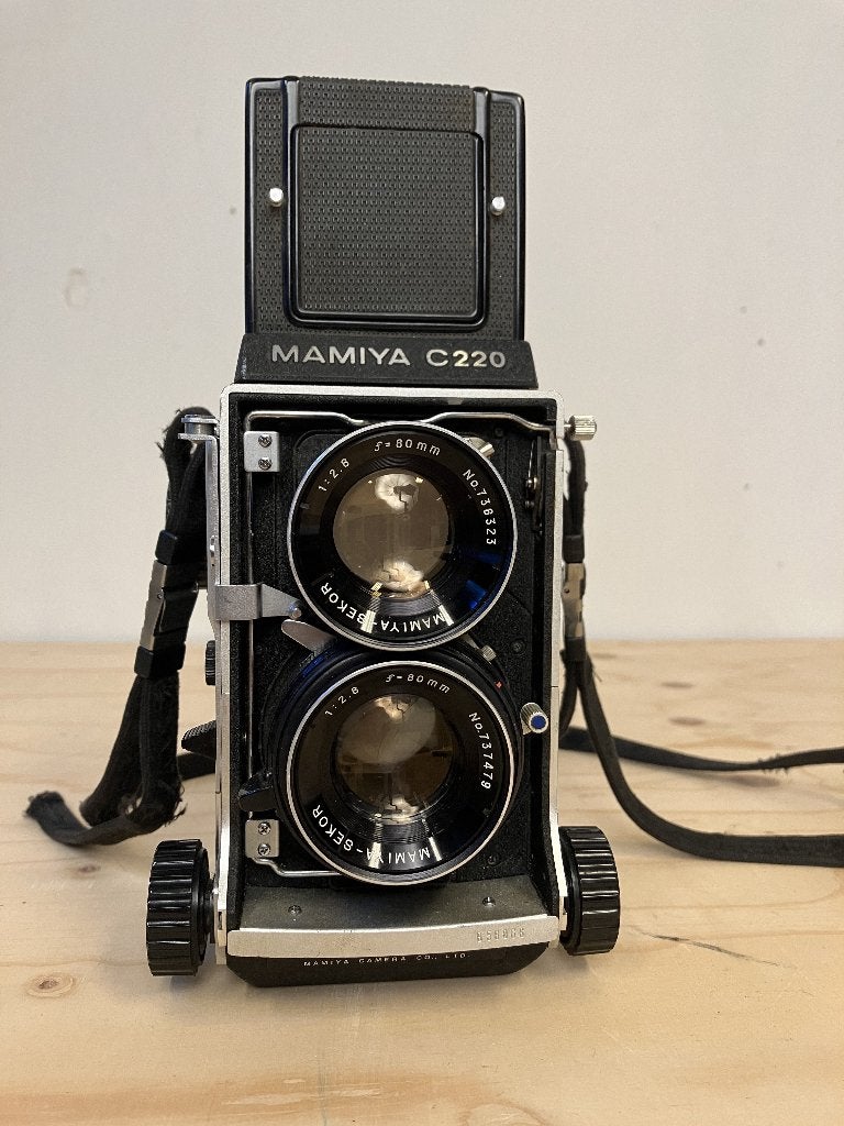 Mamiya C220 Professional + 80mm f/2.8 Blue Dot, Ophalen, Gebruikt, Polaroid, Overige Merken
