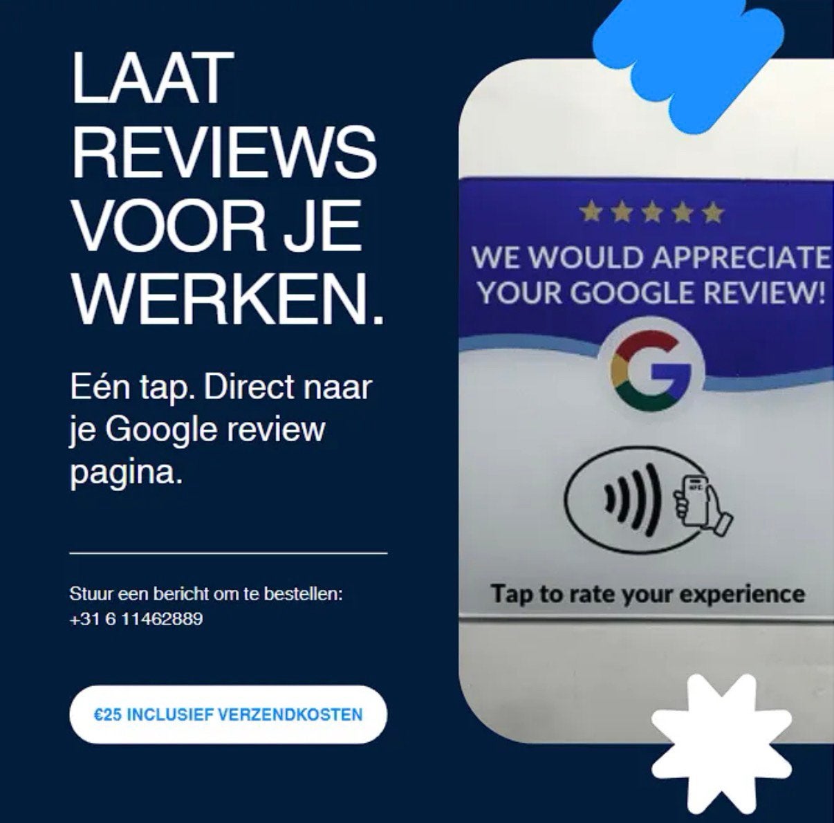 Nfc Google Review kaart (video op aanvraag), Computers en Software, Scanners, Ophalen of Verzenden