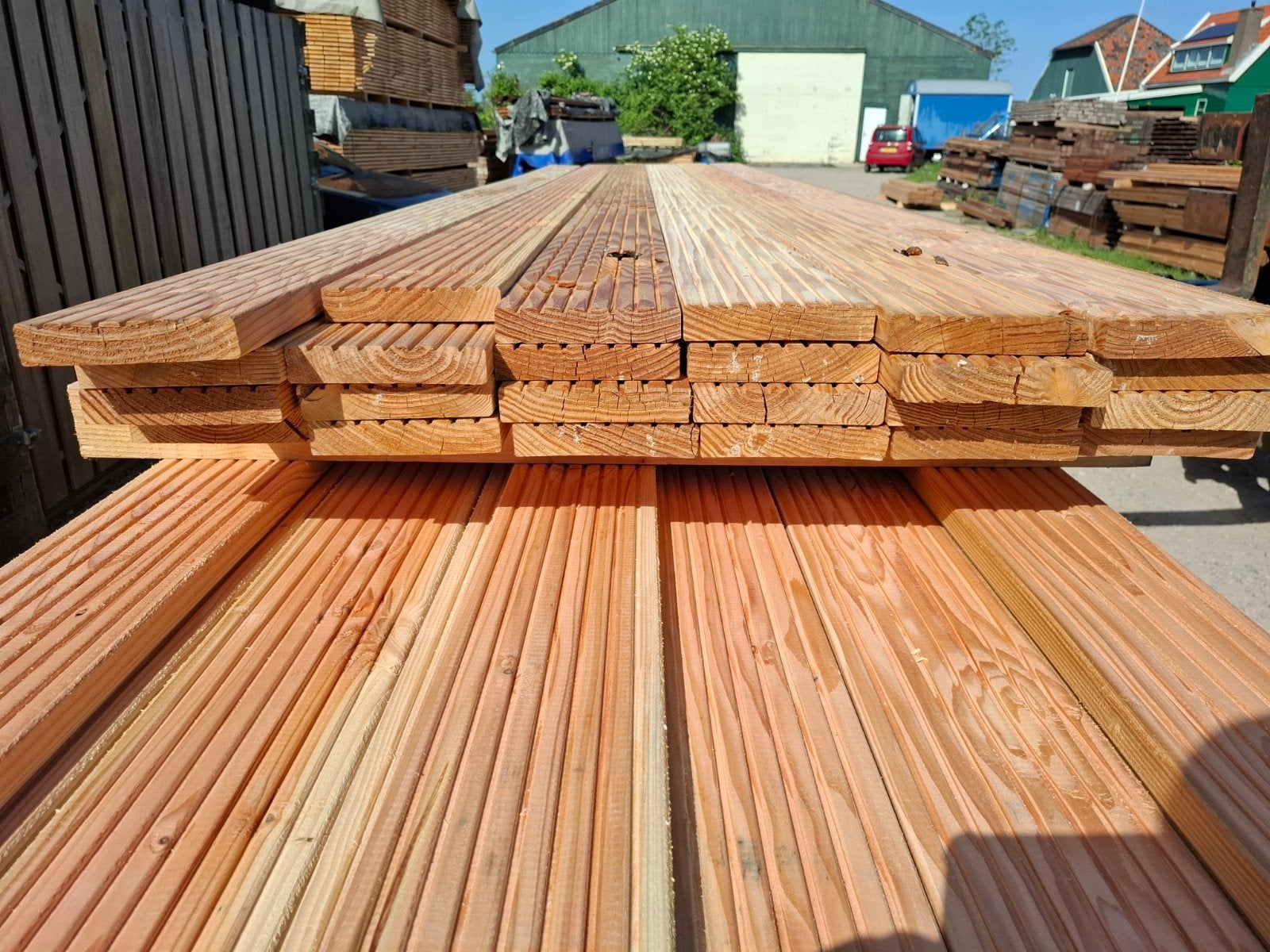 Partij 24 st douglas vlonderplanken 4 meter bezorgen mogelij, Tuin en Terras, Ophalen, Nieuw, A, Hout