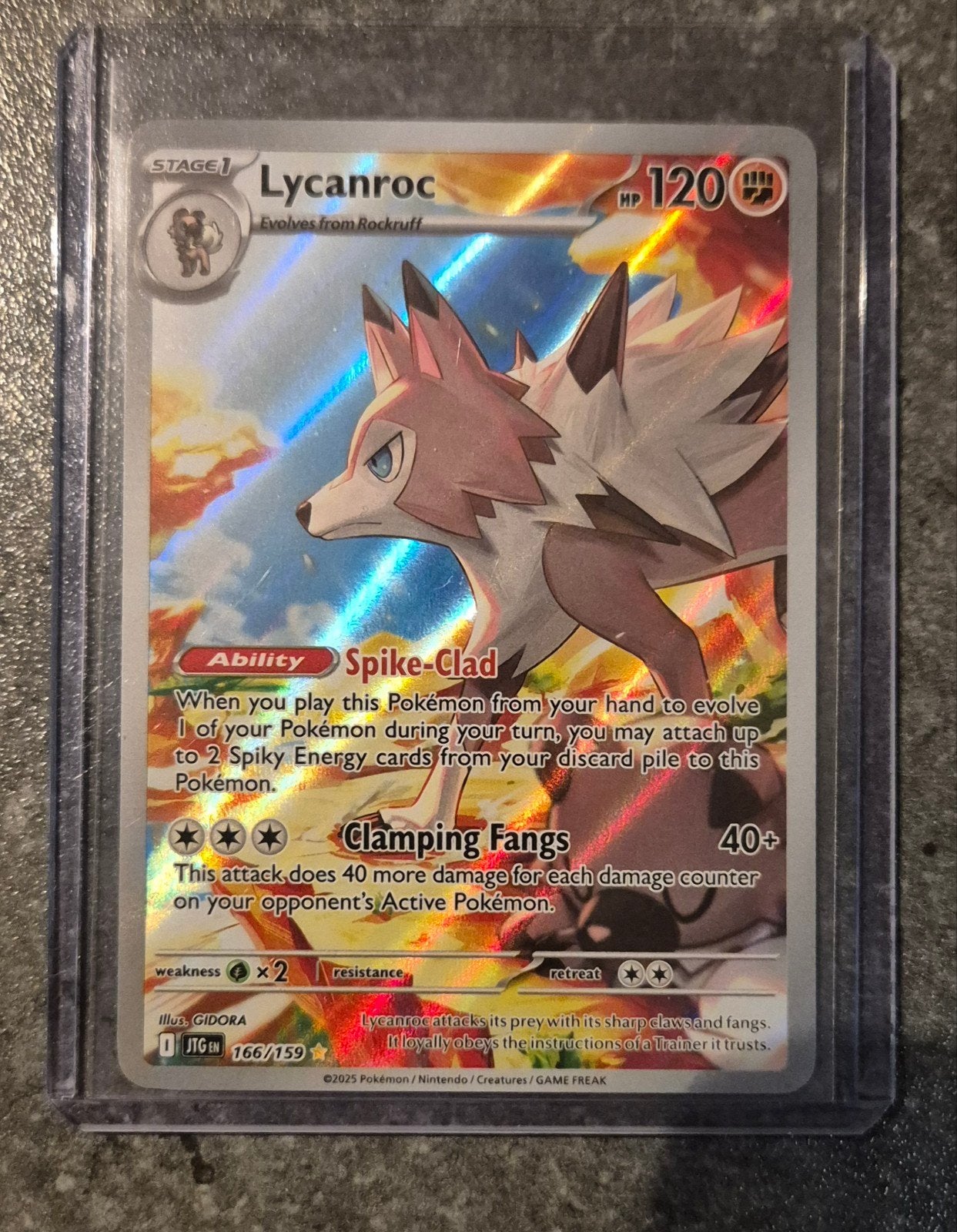 Lycanroc Pokémon kaart 166/159 Full Art, Ophalen of Verzenden, Nieuw, Losse kaart, Foil