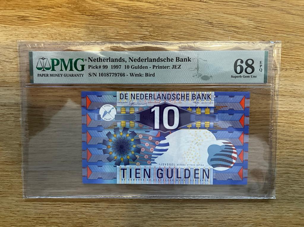 10 gulden ijsvogel 1997 - PMG68 !!!, Ophalen of Verzenden, 10 gulden