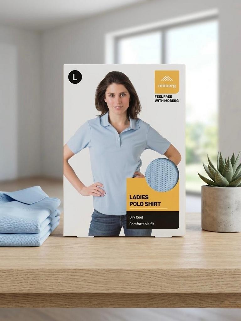 Möberg Dames Poloshirt - Lichtblauw, Maat L, Kleding | Dames, T-shirts, Maat 42/44 (L), Nieuw, Korte mouw, Verzenden