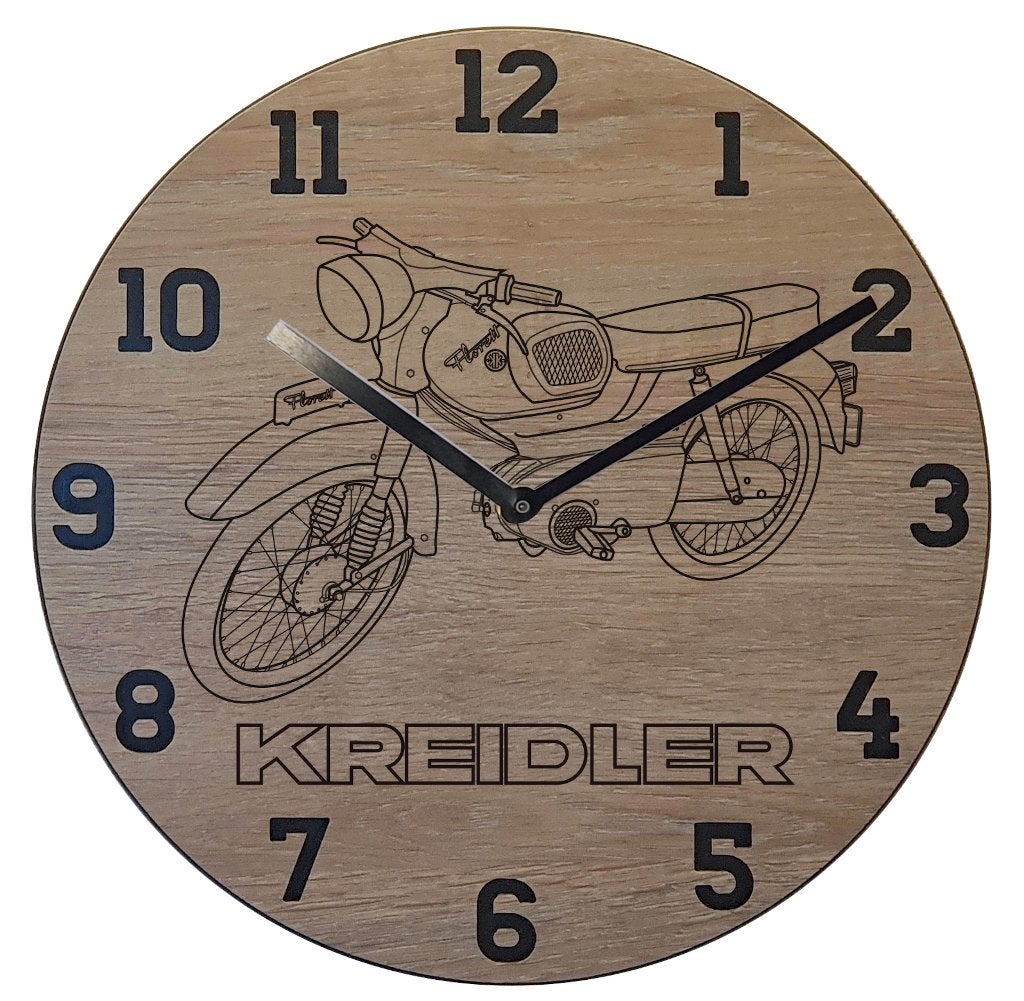 Kreidler Florett Buffel tank - Thema klok, Ophalen of Verzenden, Nieuw, Wandklok