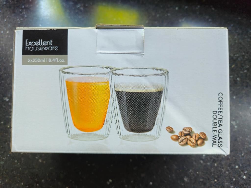 Koffie/thee glas dubbelwandig, Ophalen of Verzenden, Nieuw, Overige typen