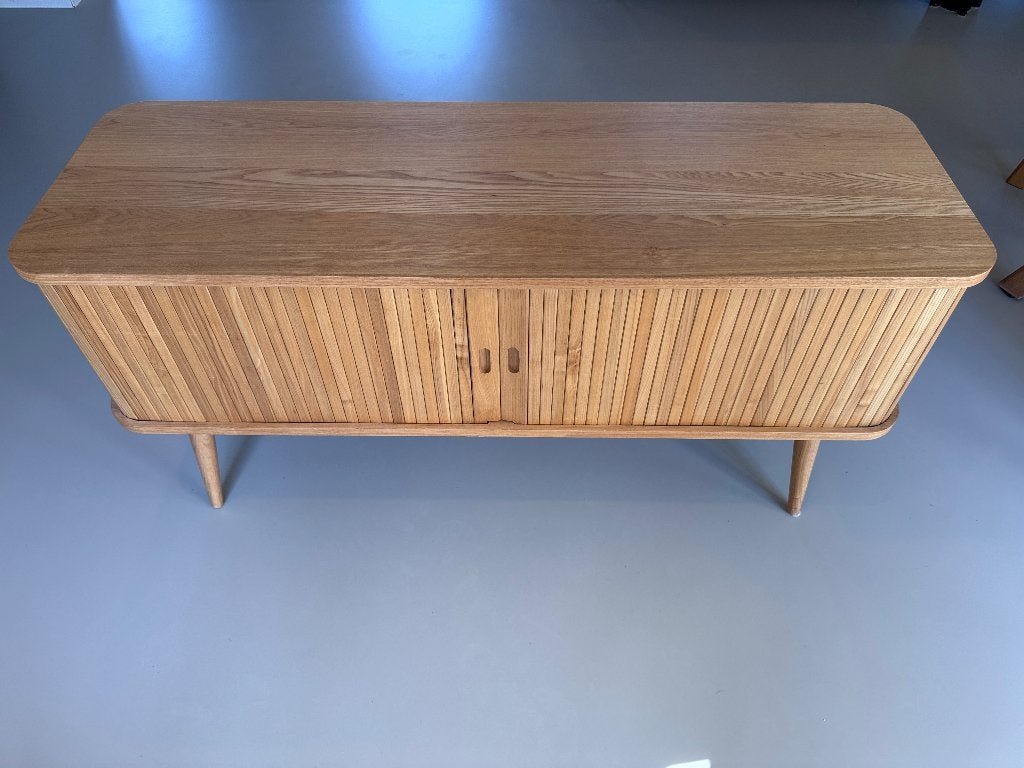 Zuiver Barbier Dressoir Naturel, Huis en Inrichting, Kasten | Dressoirs, Ophalen, Met deur(en), Glas, 150 tot 200 cm