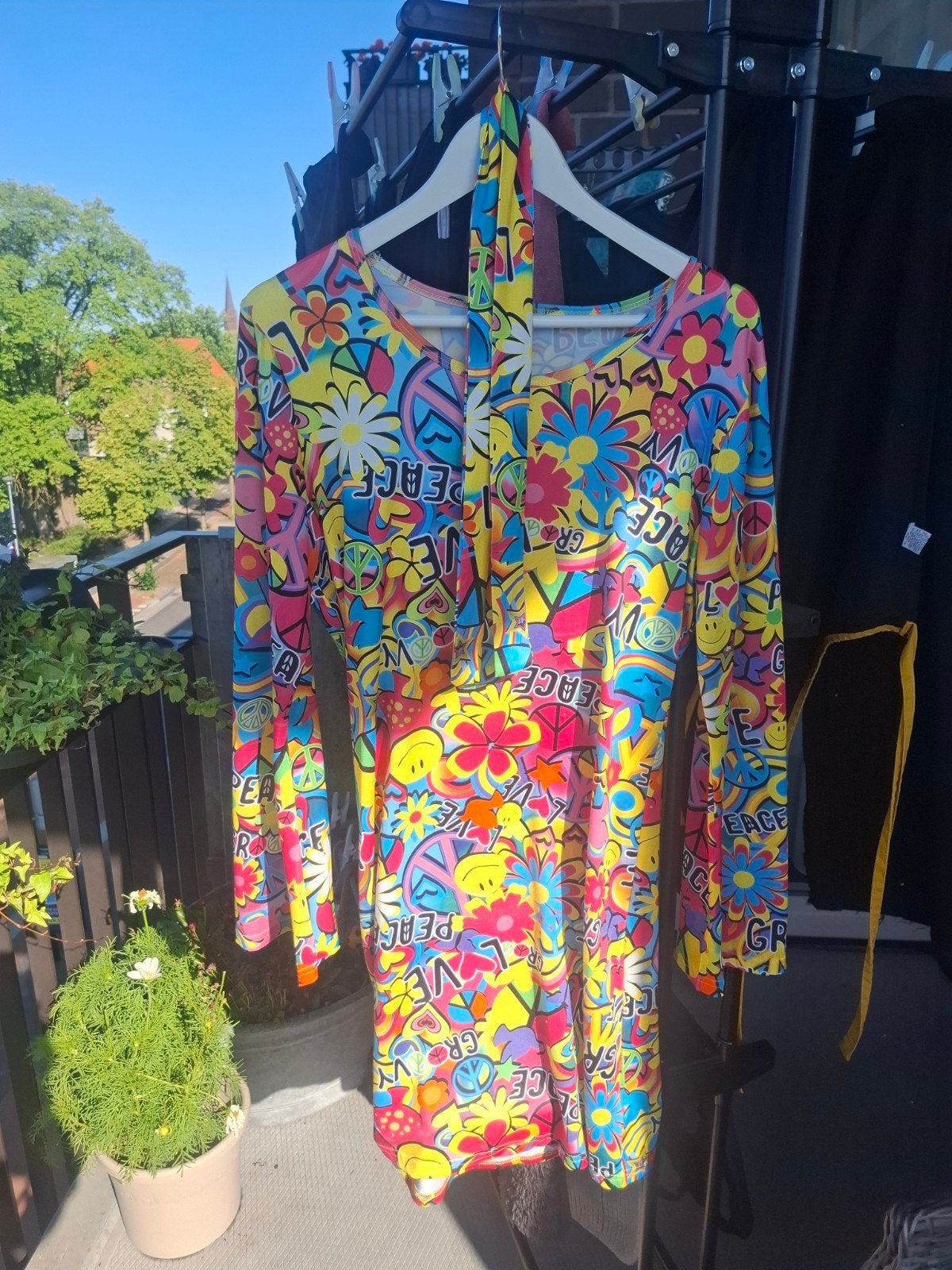 Hippie Kostuum Set: Jurk, Laarzen, Pruik & Accessoires, Maat 38/40 (M), Ophalen of Verzenden, Kleding, Overige thema's