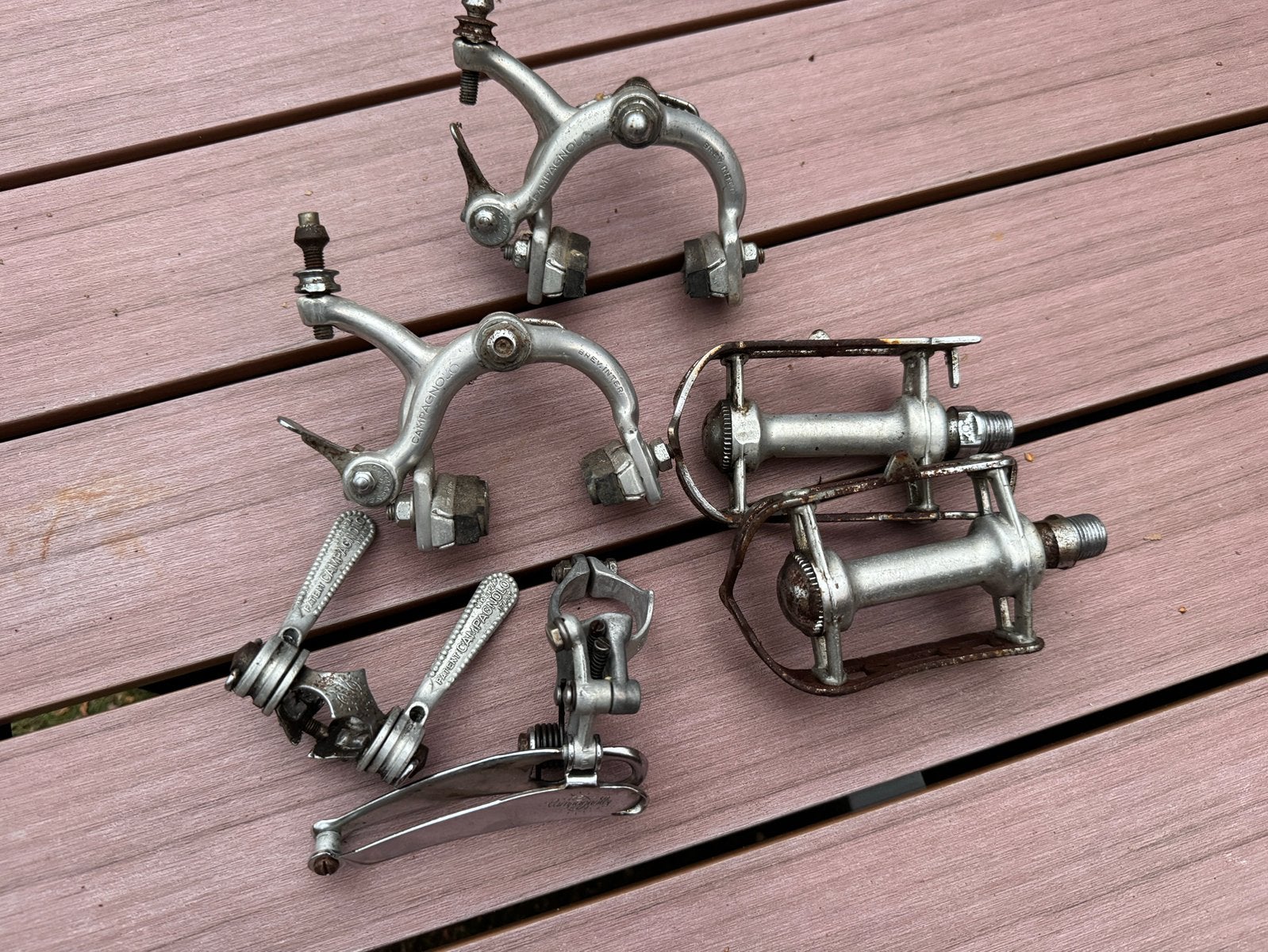 Campagnolo (Nuovo) Record remmen schakelhendels derailleur, Remmen, Gebruikt, Ophalen of Verzenden, Aluminium