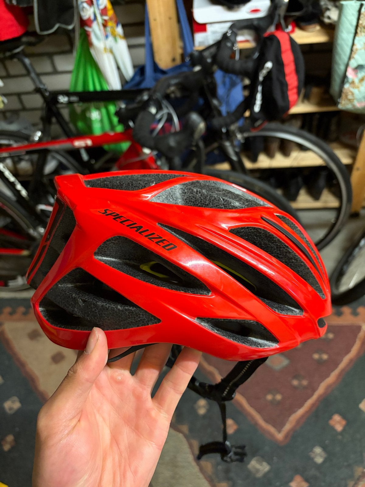 Specialized Fietshelm Rood, Fietsen en Brommers, Fietsaccessoires | Fietshelmen, Ophalen of Verzenden, Zo goed als nieuw, S, Heer of Dame